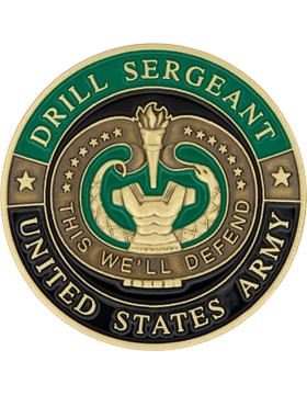 Drill Sergeant Stock Coin Bronze with Enamel