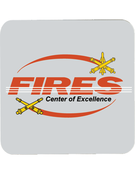 Gray, Fires Center of Excellence, Gloss, Square Coaster