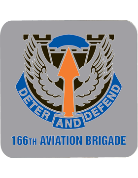 Gray, 166th Aviation Brigade, Gloss, Square Coaster