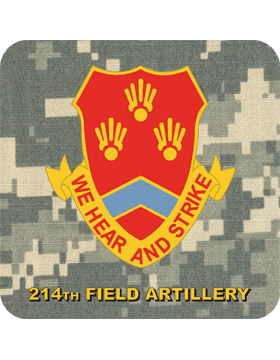 ACU, 214th Field Artillery Brigade, Gloss, Square Coaster