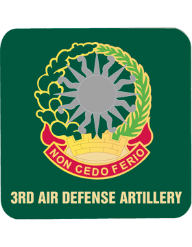 Green, 3rd Air Defense Artillery, Gloss, Square Coaster