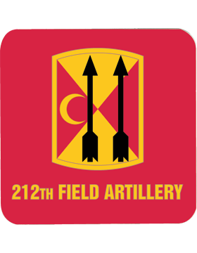 Red, 212th Field Artillery, Gloss, Square Coaster
