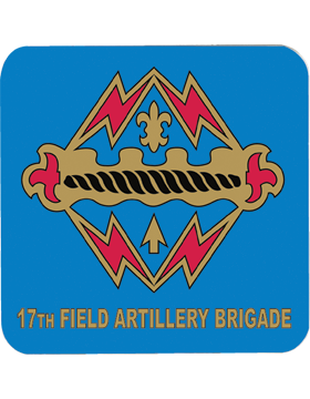Blue, 17th Field Artillery Brigade, Gloss, Square Coaster