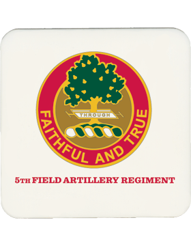 White, 5th Field Artillery Regiment, Gloss, Square Coaster
