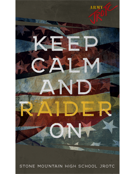 Army JROTC Banner Hemmed Keep Calm and Raider On